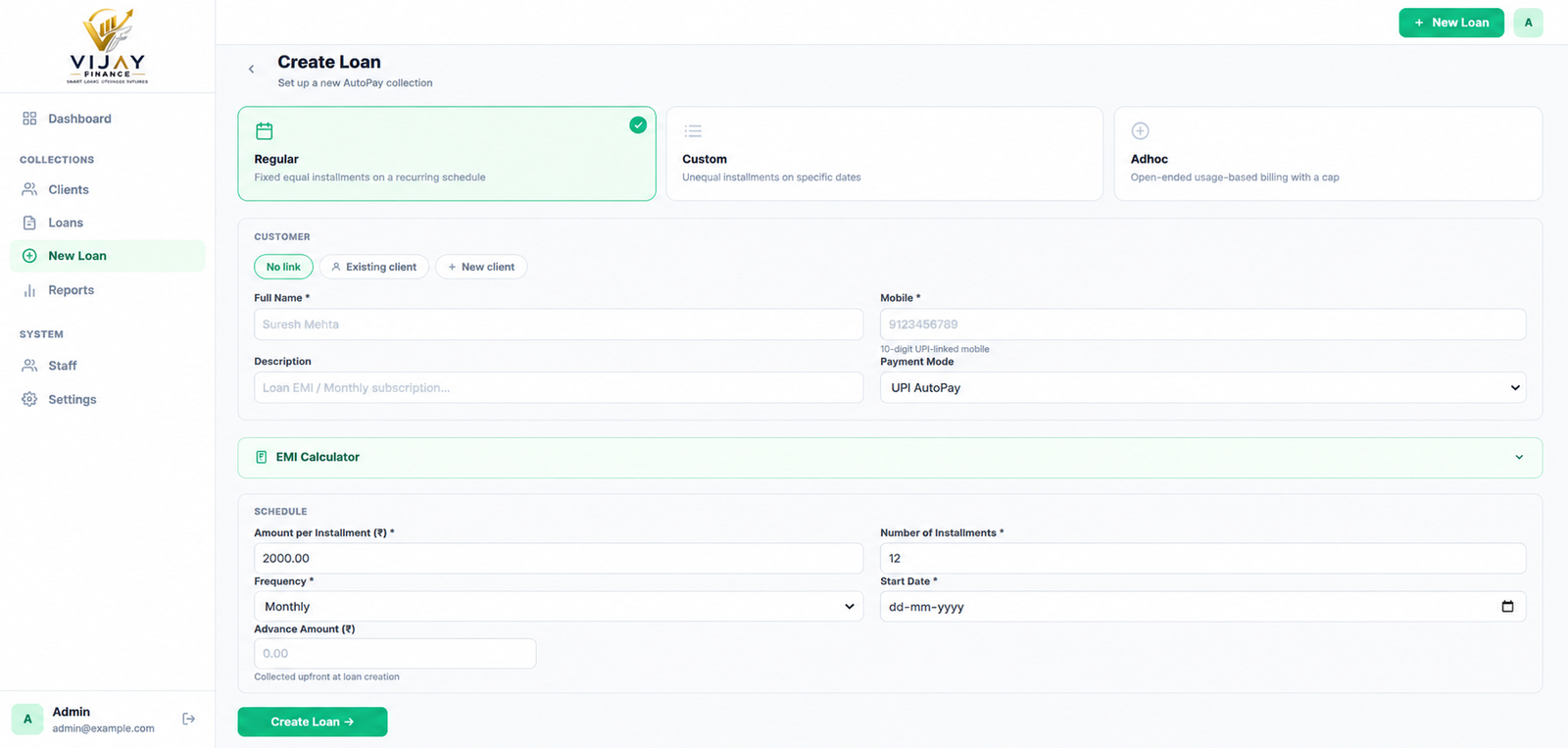 Create Loan
